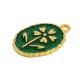 Ciondolo Ovale in Zama Smaltata La Vie con Fiore 15X20 mm