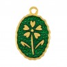 Plaqué or 24 carats/Vert transparent