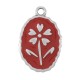 Ciondolo Ovale in Zama Smaltata La Vie con Fiore 15X20 mm
