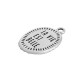 Charm Ovale en Zamak Émaillé « LA VIE » avec Fleur 15 x 20 mm