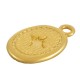 Enameled Zamak Charm Oval with Star 11x15mm