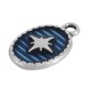 Charm Ovale en Zamak Émaillé avec Étoile 11 x 15 mm