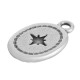 Enameled Zamak Charm Oval with Star 11x15mm