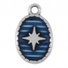 Argent 999° plaqué antique/bleu transparent