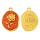 Enameled Zamak Charm Irregular “good vibes” Rose 17x20mm