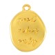 Enameled Zamak Charm Irregular “good vibes” Rose 17x20mm