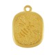 Enameled Zamak Charm Square with Bee 16x18mm