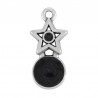 999° Silver Antique Plated/ Pearl Black