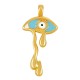 Enameled Zamak Pendant Teardrop Evil Eye 24x47mm