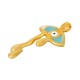Colgante de Metal Zamak Ojo con Gota y Esmalte 24x47mm