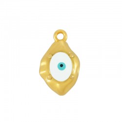 Charm en Zamak Émaillé en Forme de Larme avec œil Maléfique 10 x 15 mm