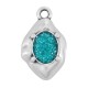 Enameled Zamak Charm Teardrop 10x15mm
