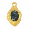 24K Gold Plated/ Glitter Black