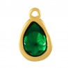 24K Gold Plated/ Transparent Green