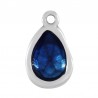 Argent 999° plaqué antique/bleu transparent