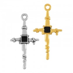 Pendentif en Zamak Émaillé en Forme de Croix 17 x 32 mm