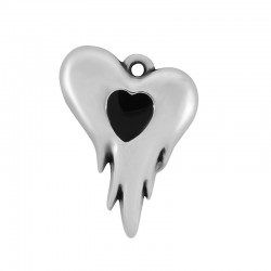 Ciondolo in Zama Smaltata a Forma di Cuore 15X20 mm
