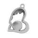 Ciondolo a Forma di Cuore in Zama Smaltata 19 mm