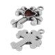 Charm en Zamak Émaillé en Forme de Croix avec cœur 18 x 22 mm
