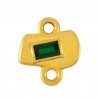 24K Gold Plated/ Transparent Green