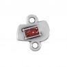 Placcato argento antico 999°/rosso glitterato