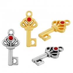Breloque en Zamak Émaillé avec cœur 15 x 8 mm
