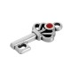 Colgante de Metal Zamak Llave con Corazón y Esmalte 15x8mm
