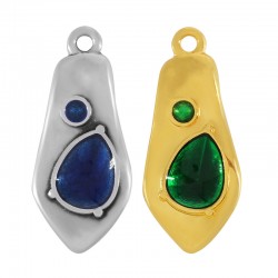 Charm Géométrique Irrégulier en Zamak Émaillé 10 x 22 mm