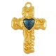 Pendentif en Zamak Émaillé avec Croix et cœur 20 x 28 mm
