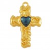 Plaqué or 24 carats/bleu transparent