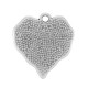 Enameled Zamak Charm Heart with Rose Flower 18mm