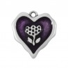 Argent antique plaqué 999° / Violet transparent