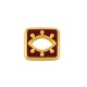 Enameled Zamak Bead Square with Evil Eye 10mm Ø1.5mm
