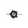 Placcato argento antico 999° / Bordeaux / Turchese