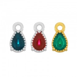 Breloque en Zamak Émaillé en Forme de Goutte 6 x 8 mm