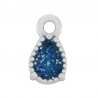 999° Silver Antique Plated/ Glitter Blue