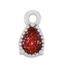 Argent 999° plaqué antique/ Rouge pailleté