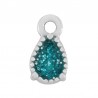999° Silver Antique Plated/ Glitter Turquoise