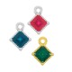 Charm en Zamak Émaillé en Forme de Losange 8 mm
