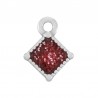 999° Silver Antique Plated/ Glitter Red