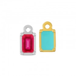 Breloque Rectangulaire en Zamak Émaillé 6 x 9 mm