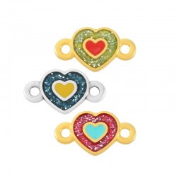 Connettore in Zama Smaltata a Forma di Cuore 10 mm