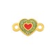 Enameled Zamak Connector Heart 10mm