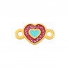 Placcato oro 24K/ Rosso glitterato/ Turchese