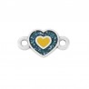 Argent 999° plaqué antique/ Paillettes bleu clair/ Maïs
