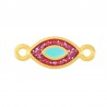 Plaqué or 24 carats/ Rouge pailleté/ Turquoise