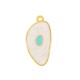 Enameled Zamak Pendant Oval Irregular 17x30mm