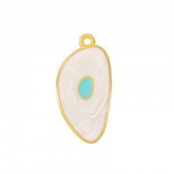 Pendentif Ovale Irrégulier en Zamak Émaillé 17 x 30 mm