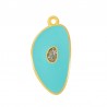 Plaqué or 24 carats/ Turquoise howlite/ Argent pailleté