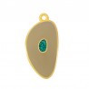 24K Gold Plated/ Beige/ Glitter Turquoise